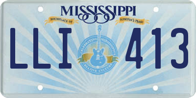 MS license plate LLI413