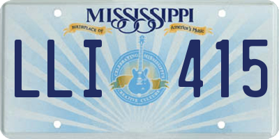 MS license plate LLI415