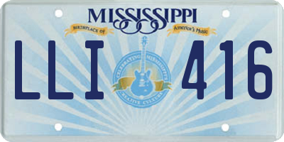 MS license plate LLI416