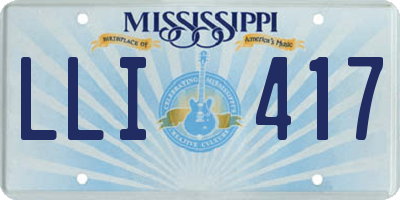 MS license plate LLI417