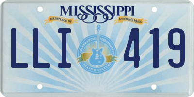MS license plate LLI419