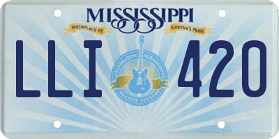 MS license plate LLI420