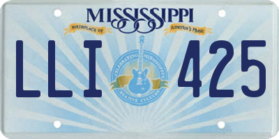 MS license plate LLI425