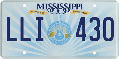 MS license plate LLI430