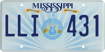 MS license plate LLI431