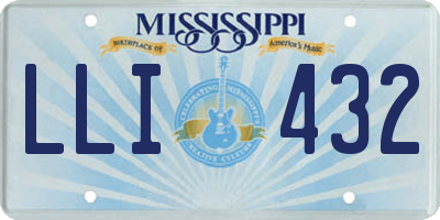 MS license plate LLI432