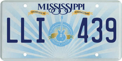 MS license plate LLI439