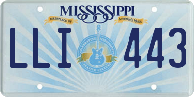 MS license plate LLI443