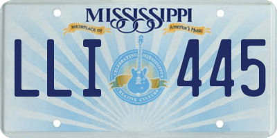 MS license plate LLI445