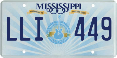 MS license plate LLI449