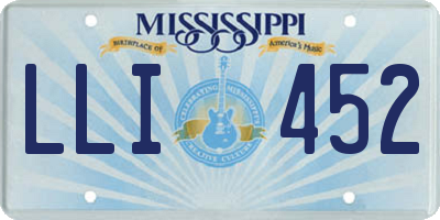 MS license plate LLI452