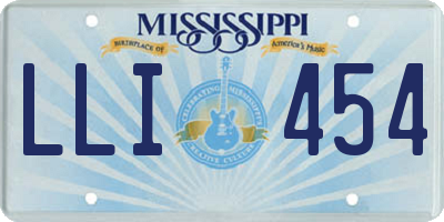 MS license plate LLI454