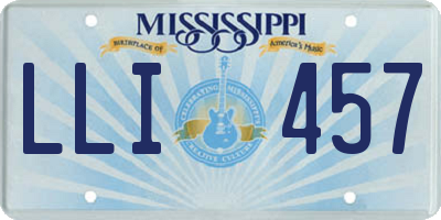 MS license plate LLI457