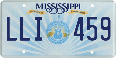 MS license plate LLI459