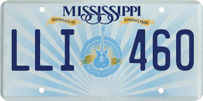 MS license plate LLI460