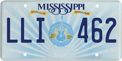 MS license plate LLI462