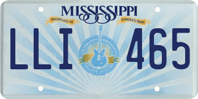 MS license plate LLI465