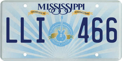 MS license plate LLI466
