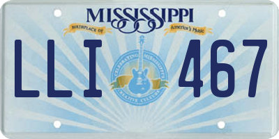 MS license plate LLI467