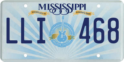 MS license plate LLI468