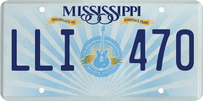 MS license plate LLI470