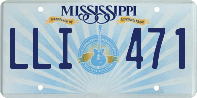 MS license plate LLI471
