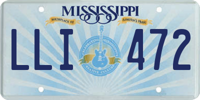 MS license plate LLI472