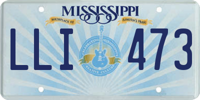 MS license plate LLI473
