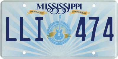 MS license plate LLI474