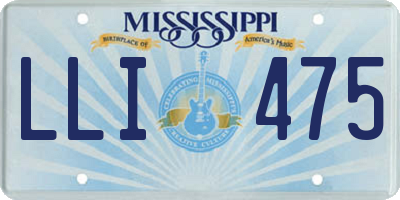 MS license plate LLI475