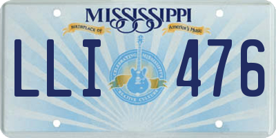 MS license plate LLI476