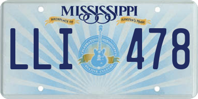 MS license plate LLI478