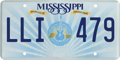 MS license plate LLI479