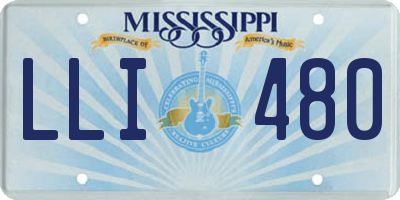 MS license plate LLI480