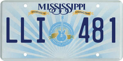 MS license plate LLI481