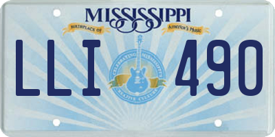 MS license plate LLI490