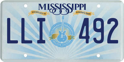 MS license plate LLI492