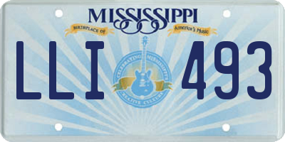 MS license plate LLI493