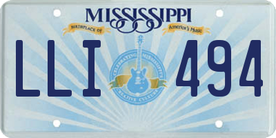 MS license plate LLI494