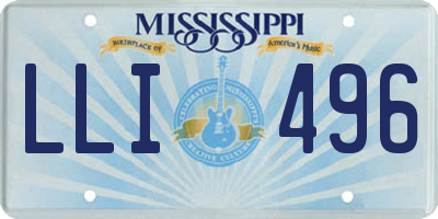 MS license plate LLI496