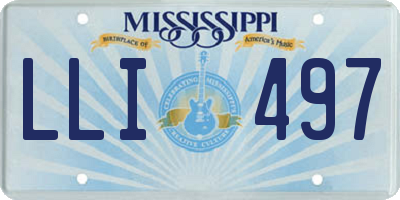 MS license plate LLI497