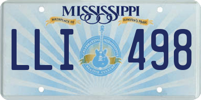 MS license plate LLI498