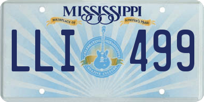 MS license plate LLI499