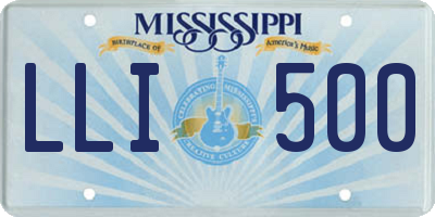 MS license plate LLI500
