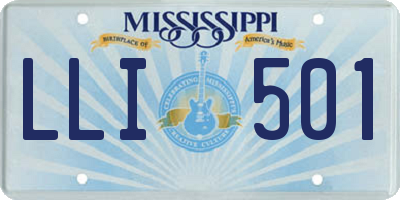MS license plate LLI501