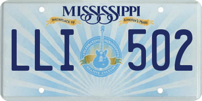 MS license plate LLI502