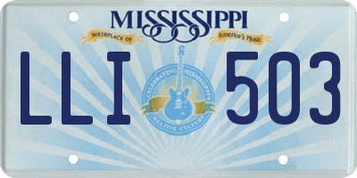 MS license plate LLI503