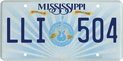 MS license plate LLI504
