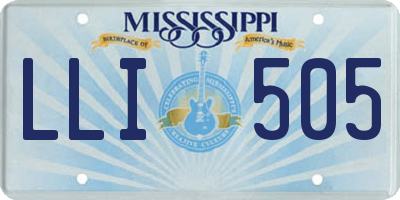 MS license plate LLI505