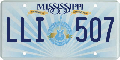 MS license plate LLI507